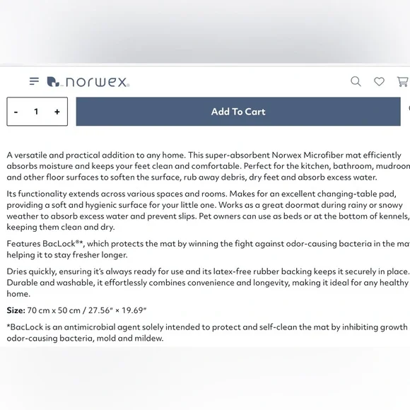 Norwex Chenille Gray Mat - Picture 7 of 7